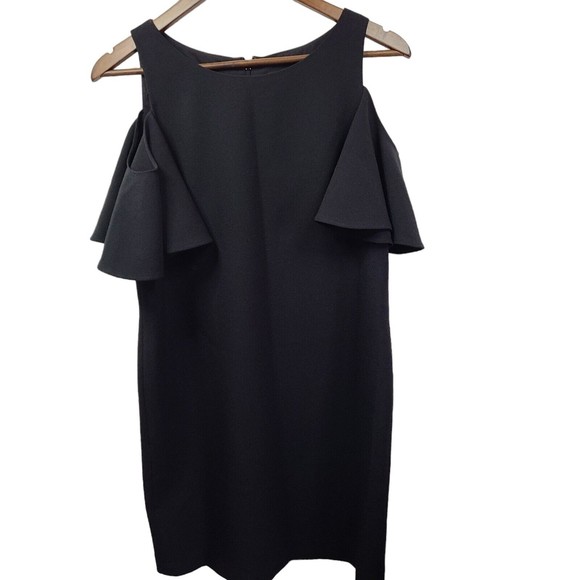 Cynthia Rowley Black Cold Shoulder Knee Length Dress 6 - Picture 1 of 6